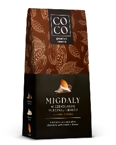 COCO Premium Sweets MIGDAŁY w czekoladzie mlecznej i białej  o smaku tiramisu