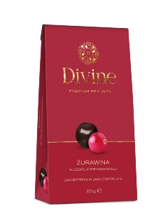 DIVINE Premium pralines Żurawina w czekoladzie deserowej