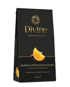 DIVINE Premium pralines Skórka pomarańczowa w czekoladzie deserowej