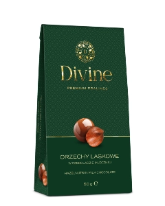 DIVINE Premium pralines Orzechy laskowe w czekoladzie mlecznej